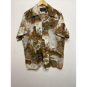 Vintage 70s Joseph Laurie Men XL Hawaiian Shirt Tiki Surfing Button Up